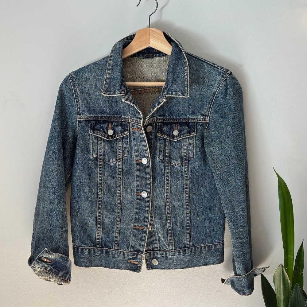 J Crew classic jean jacket early 00s make women's medium wash denim XS